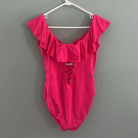Women’s size 10 La Blanca Stunning one piece magenta swimsuit bathing suit - Picture 6 of 10